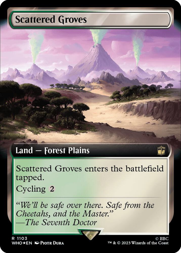 Scattered Groves (Extended Art) (Surge Foil) 1103 card from Universes Beyond: Doctor Who