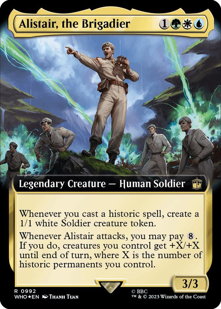 Alistair, the Brigadier (Extended Art) (Surge Foil) 992 card from Universes Beyond: Doctor Who