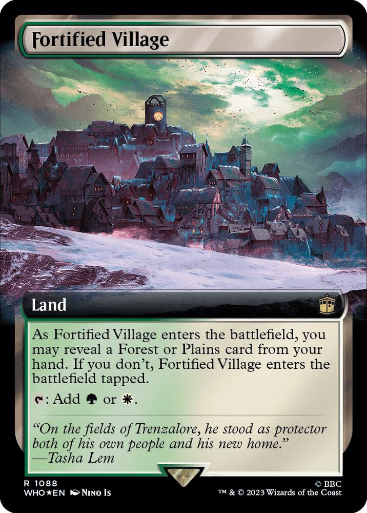 Fortified Village (Extended Art) (Surge Foil) 1088 card from Universes Beyond: Doctor Who