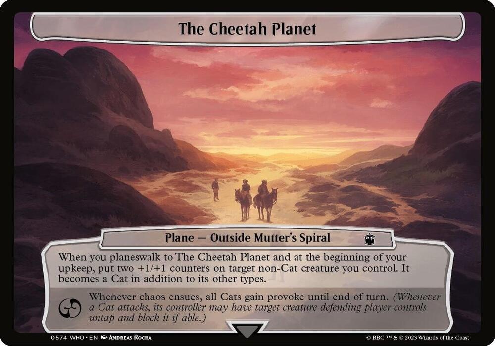 The Cheetah Planet 574 card from Planechase: Universes Beyond: Doctor Who