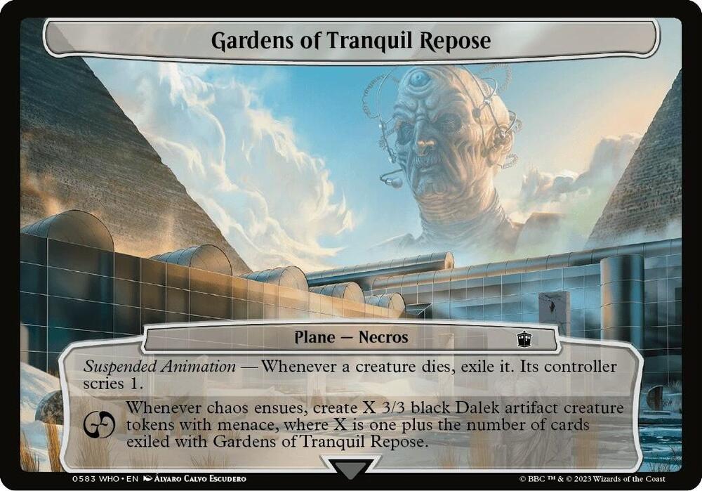 Gardens of Tranquil Repose 583 card from Planechase: Universes Beyond: Doctor Who