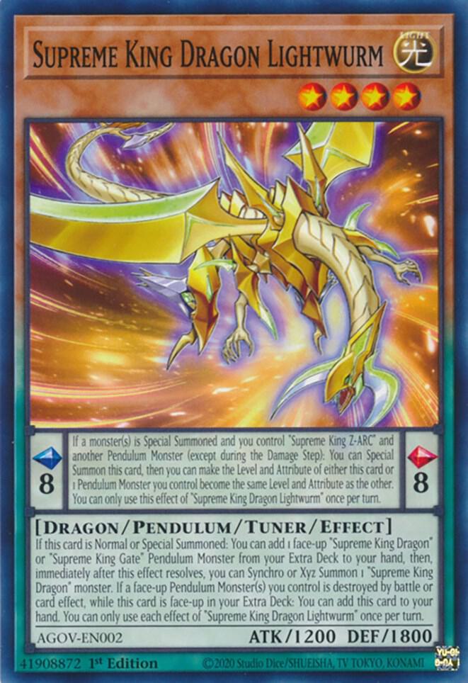 Supreme King Dragon Lightwurm AGOV-EN002 card from Age of Overlord