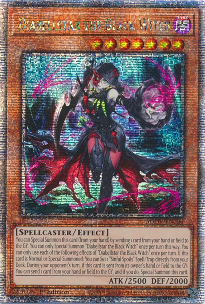 Diabellstar the Black Witch (Quarter Century Secret Rare) AGOV-EN006 card from Age of Overlord