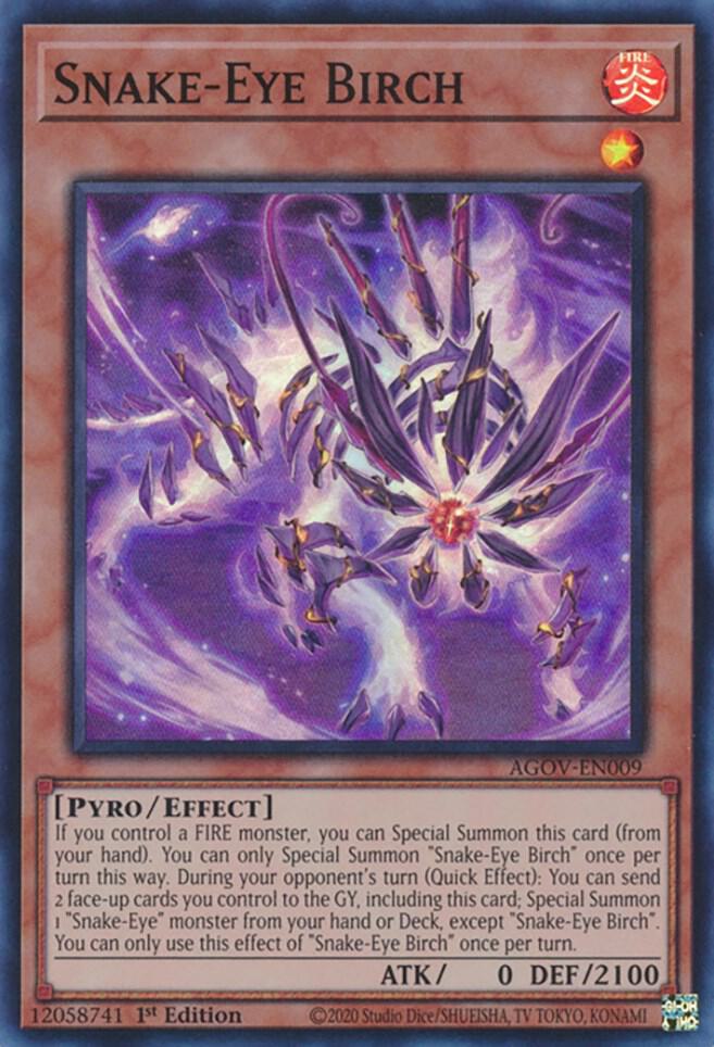 Snake-Eye Birch AGOV-EN009 card from Age of Overlord
