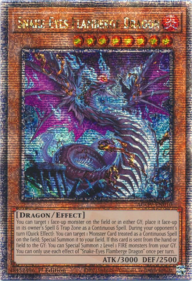Snake-Eyes Flamberge Dragon (Quarter Century Secret Rare) AGOV-EN010 card from Age of Overlord