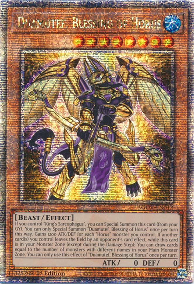 Duamutef, Blessing of Horus (Quarter Century Secret Rare) AGOV-EN012 card from Age of Overlord