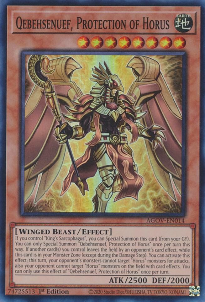 Qebehsenuef, Protection of Horus AGOV-EN014 card from Age of Overlord