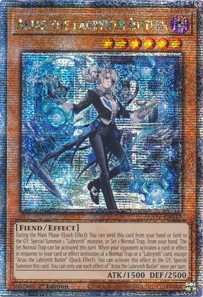 Arias the Labrynth Butler (Quarter Century Secret Rare) AGOV-EN017 card from Age of Overlord