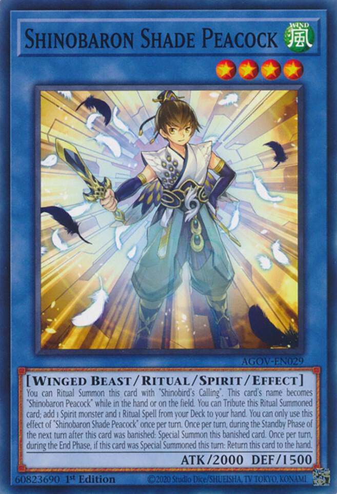Shinobaron Shade Peacock AGOV-EN029 card from Age of Overlord