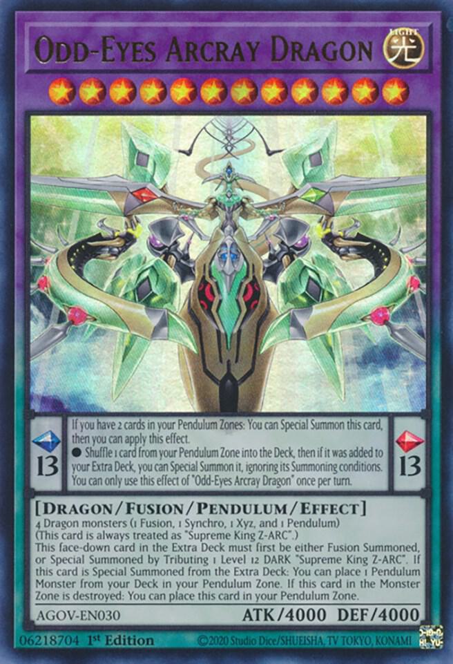 Odd-Eyes Arcray Dragon AGOV-EN030 card from Age of Overlord