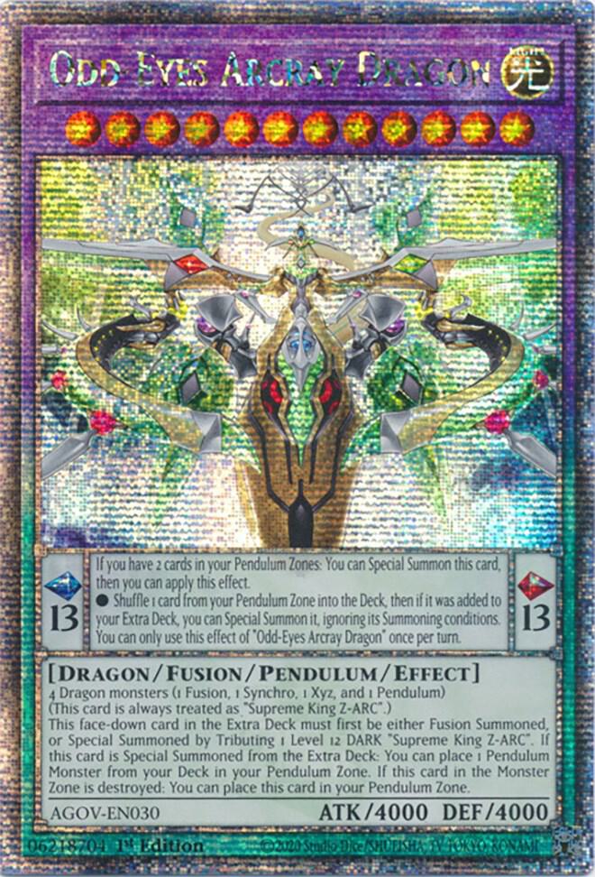 Odd-Eyes Arcray Dragon (Quarter Century Secret Rare) AGOV-EN030 card from Age of Overlord
