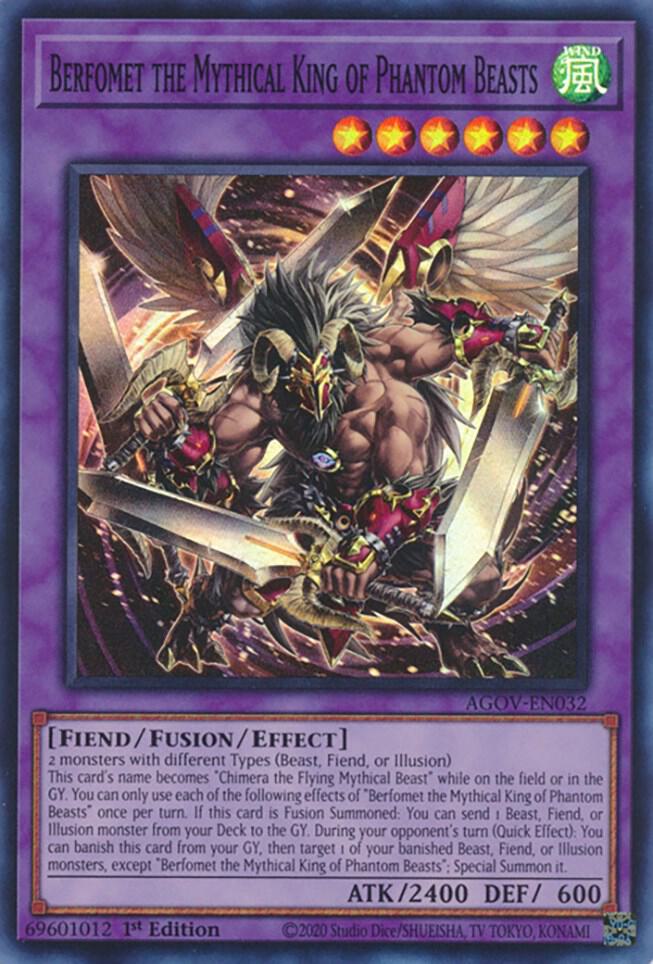 Berfomet the Mythical King of Phantom Beasts AGOV-EN032 card from Age of Overlord