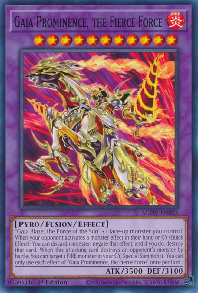 Gaia Prominence, the Fierce Force AGOV-EN033 card from Age of Overlord