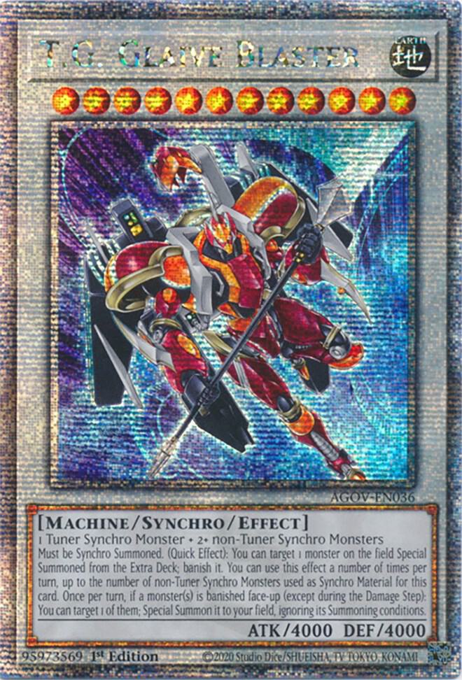 T.G. Glaive Blaster (Quarter Century Secret Rare) AGOV-EN036 card from Age of Overlord