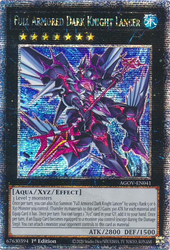 Full Armored Dark Knight Lancer (Quarter Century Secret Rare) AGOV-EN041 card from Age of Overlord