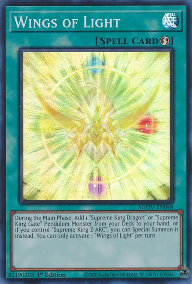 Wings of Light AGOV-EN048 card from Age of Overlord