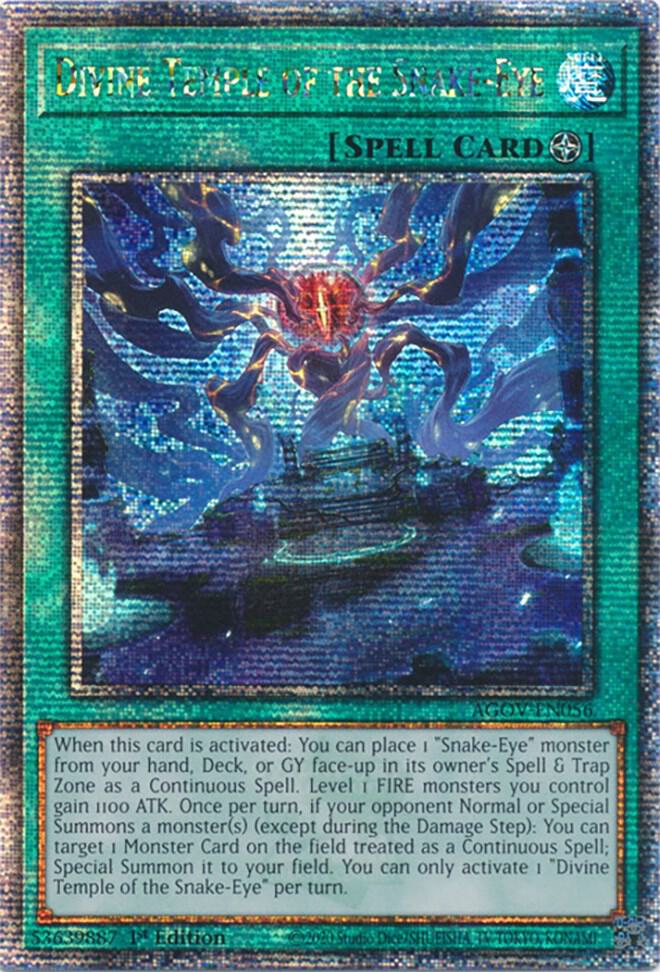 Divine Temple of the Snake-Eye (Quarter Century Secret Rare) AGOV-EN056 card from Age of Overlord