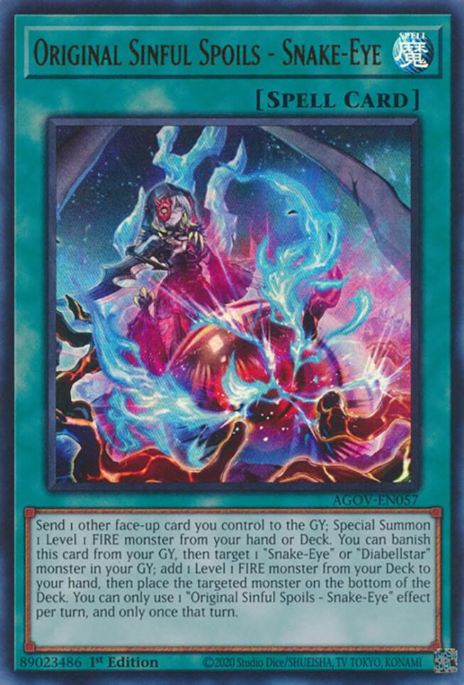 Original Sinful Spoils - Snake-Eye AGOV-EN057 card from Age of Overlord