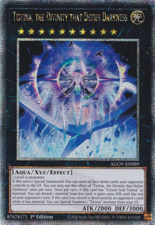 Tistina, the Divinity that Defies Darkness (Quarter Century Secret Rare) AGOV-EN089 card from Age of Overlord