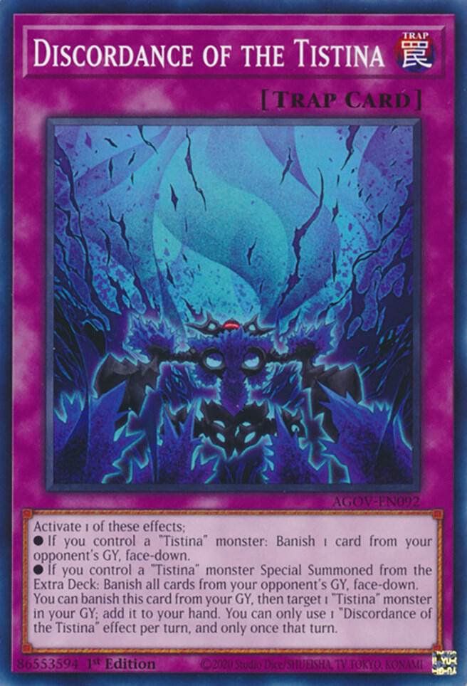 Discordance of the Tistina AGOV-EN092 card from Age of Overlord