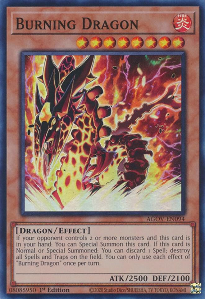 Burning Dragon AGOV-EN094 card from Age of Overlord