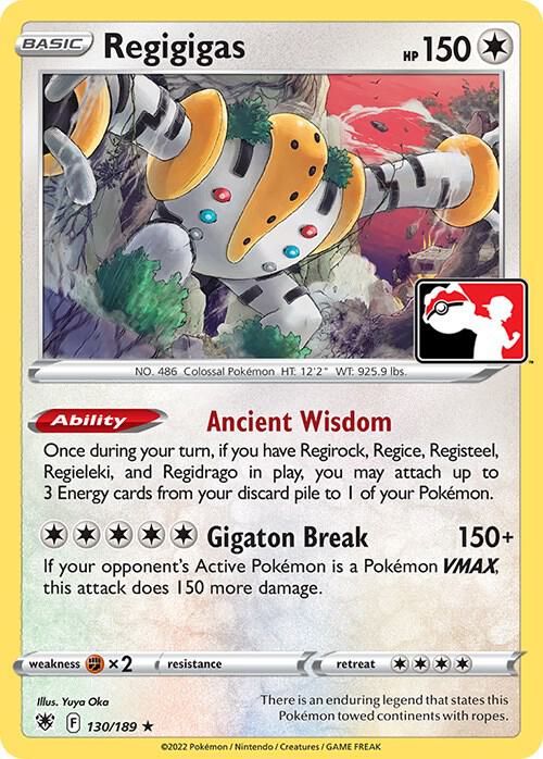 Regigigas 130/189 card from Prize Pack Series Cards