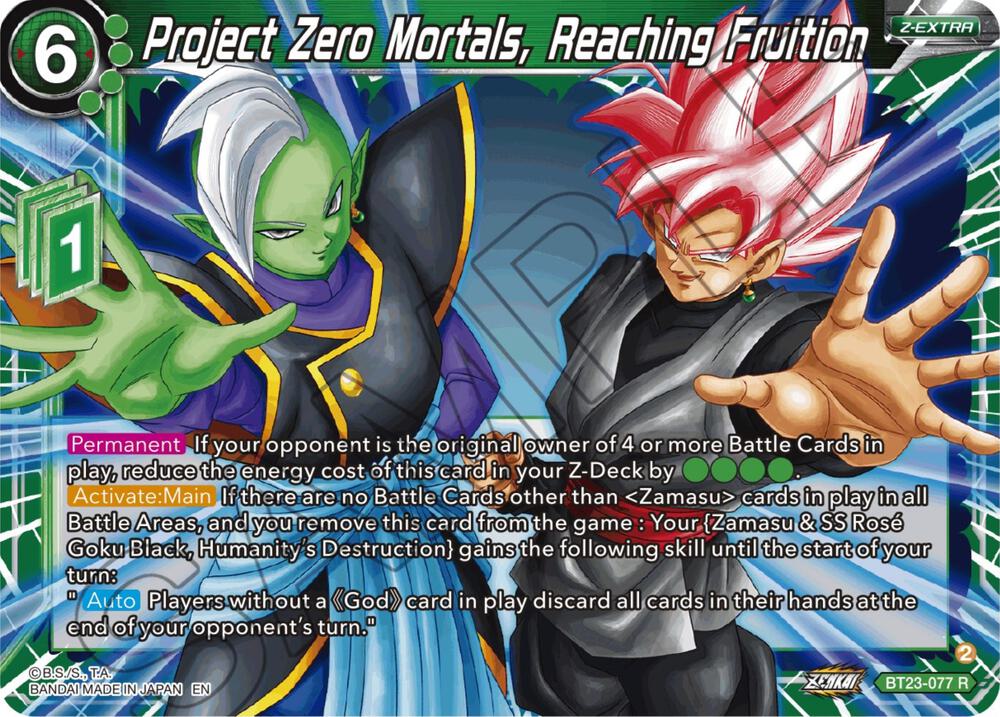 Project Zero Mortals, Reaching Fruition BT23-077 card from Perfect Combination