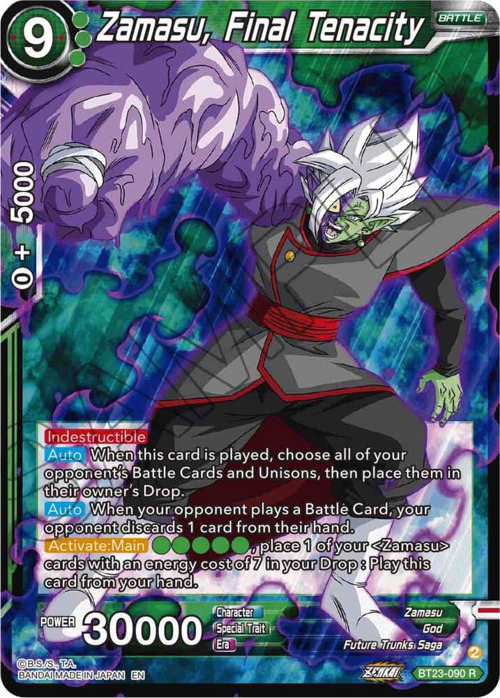 Zamasu, Final Tenacity BT23-090 card from Perfect Combination