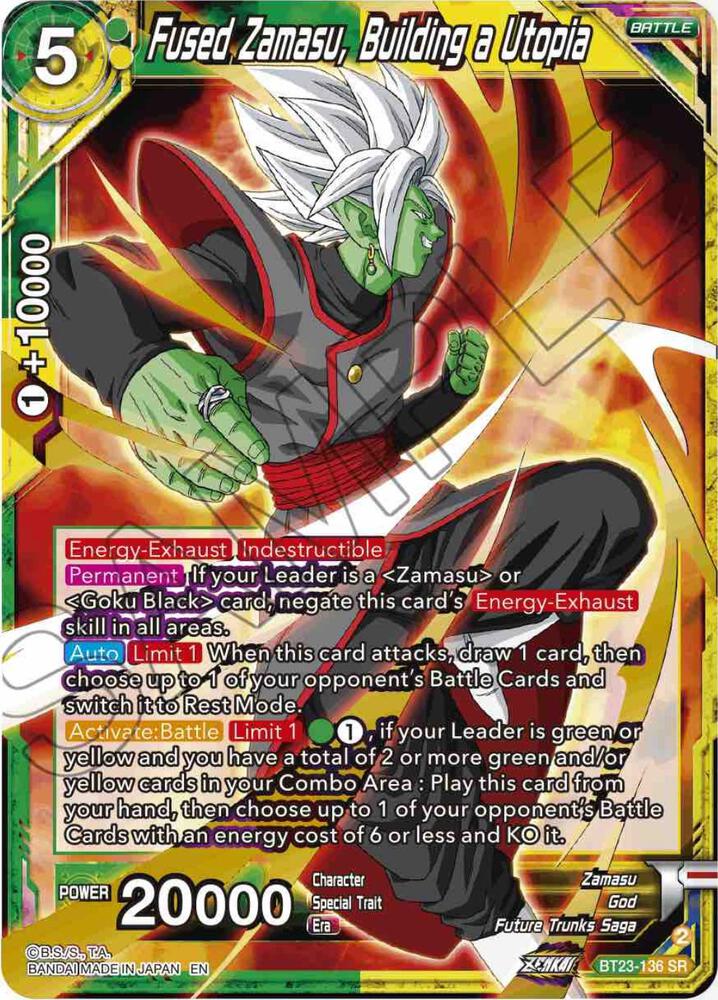 Fused Zamasu, Building a Utopia BT23-136 card from Perfect Combination