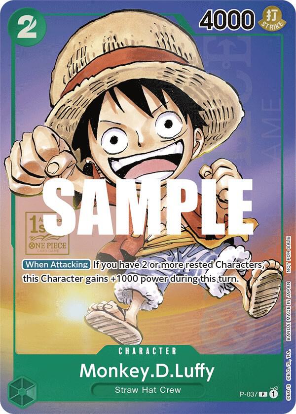 Monkey.D.Luffy (1st Anniversary Tournament) P-037 card from One Piece Promotion Cards