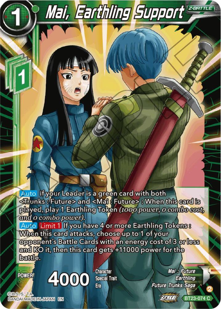 Mai, Earthling Support BT23-074 card from Perfect Combination