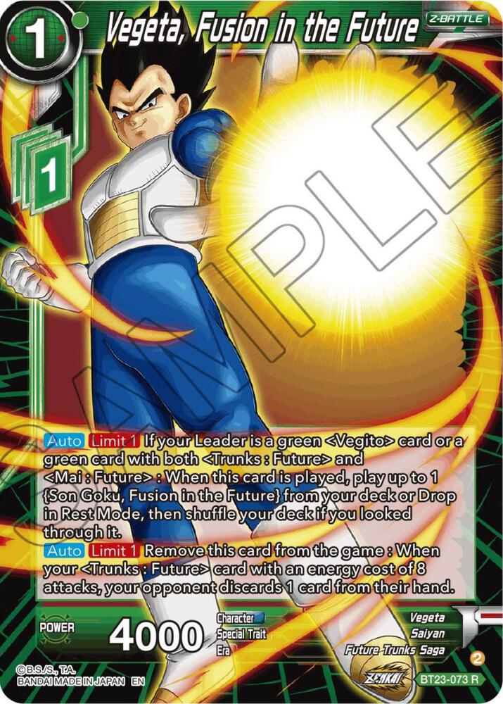 Vegeta, Fusion in the Future BT23-073 card from Perfect Combination