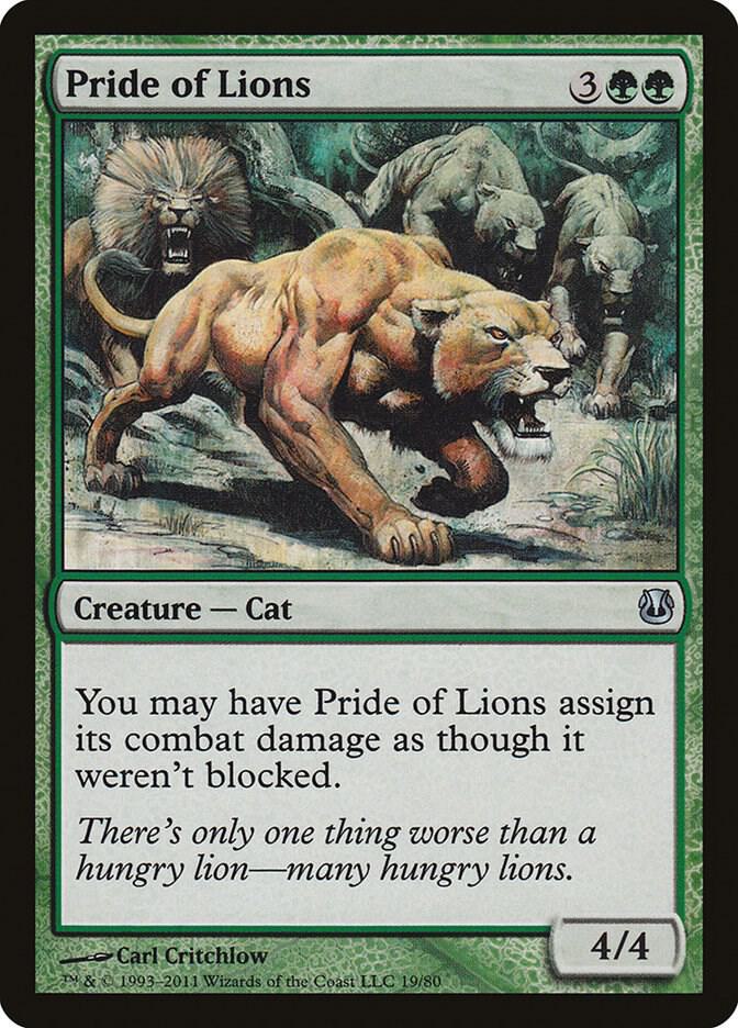 Pride of Lions 19 card from Duel Decks: Ajani vs. Nicol Bolas