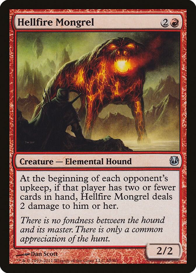 Hellfire Mongrel 48 card from Duel Decks: Ajani vs. Nicol Bolas
