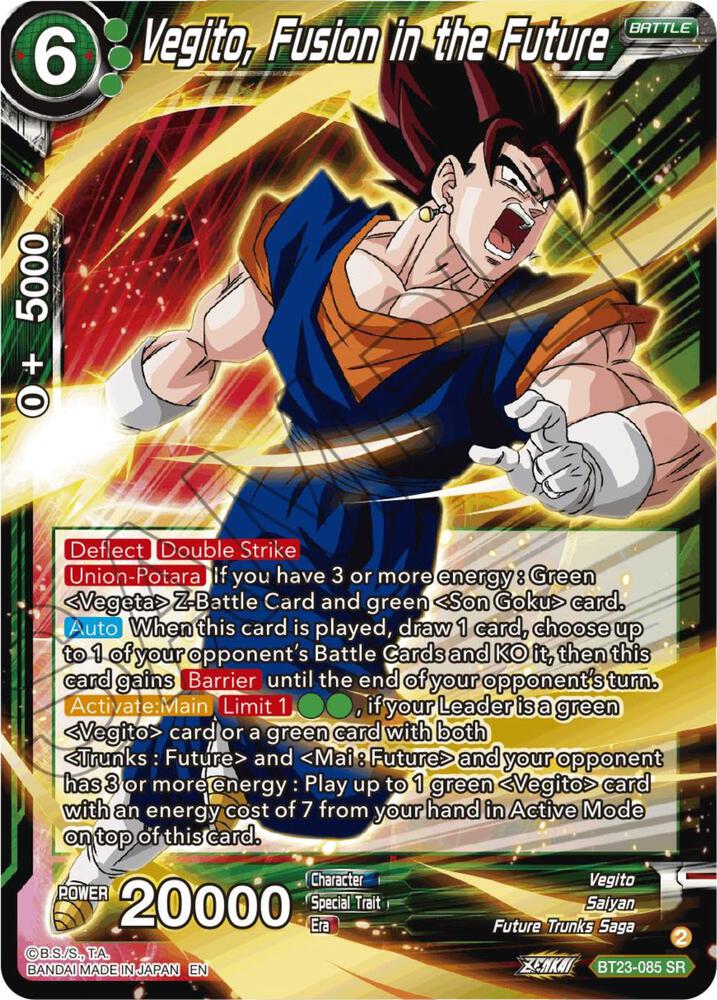 Vegito, Fusion in the Future BT23-085 card from Perfect Combination