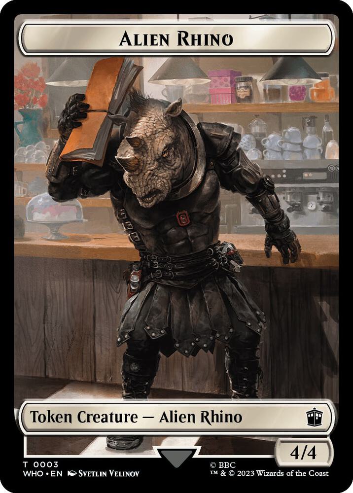 Alien Rhino // Treasure Double-Sided Token 3 // 30 card from Universes Beyond: Doctor Who