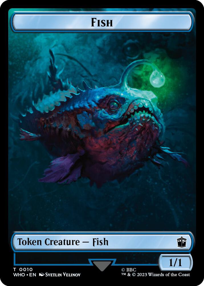 Fish // Alien Insect Double-Sided Token 10 // 19 card from Universes Beyond: Doctor Who
