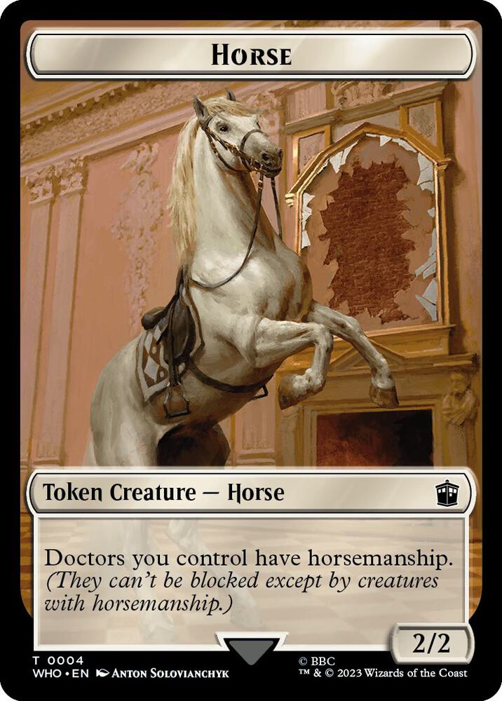 Horse // Cyberman Double-Sided Token 4 // 24 card from Universes Beyond: Doctor Who
