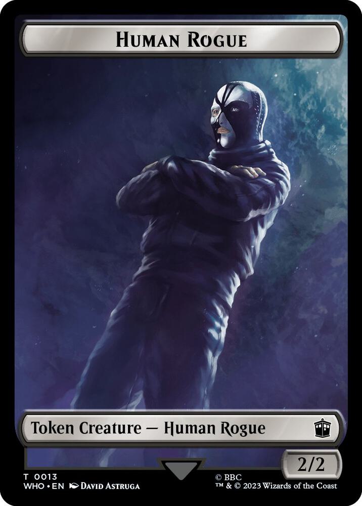 Human Rogue // Beast Double-Sided Token 13 // 17 card from Universes Beyond: Doctor Who