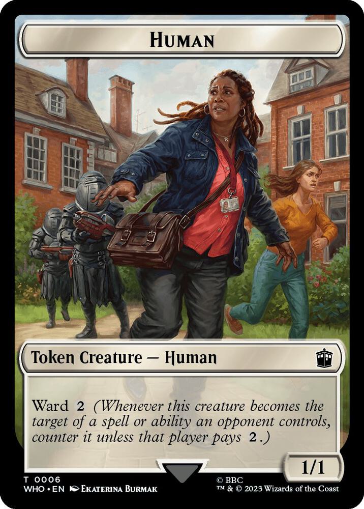 Human (0006) // Fish Double-Sided Token 6 // 10 card from Universes Beyond: Doctor Who