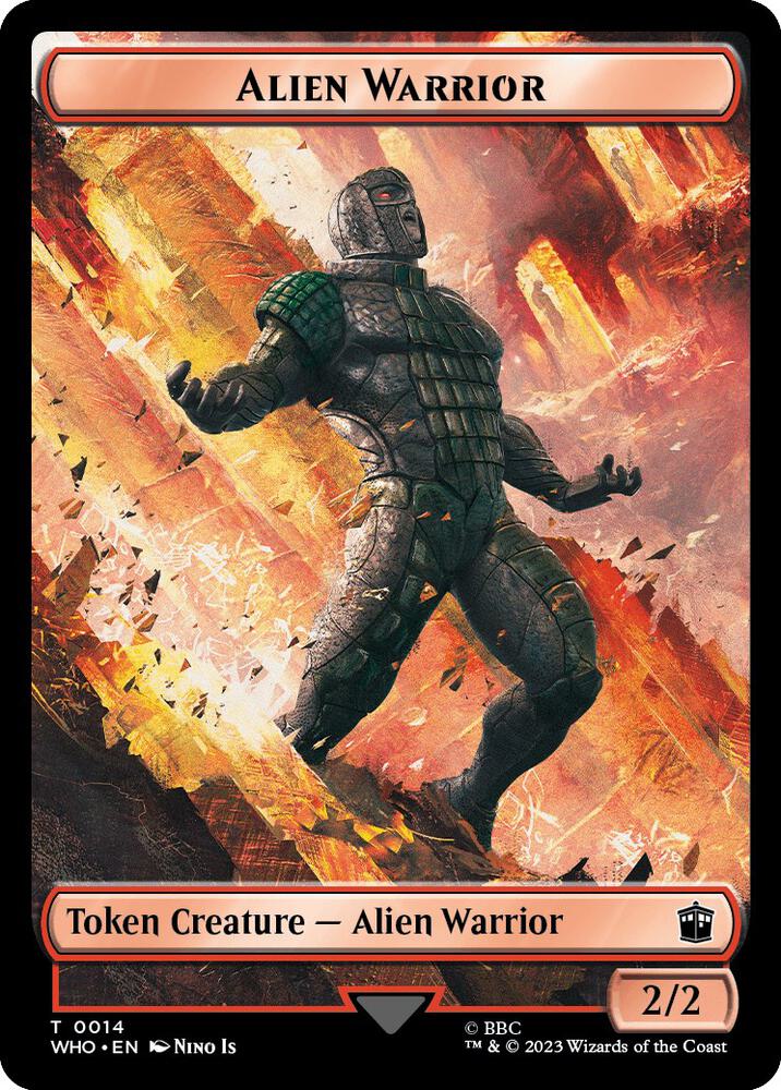 Alien Warrior // Food Double-Sided Token 14 // 27 card from Universes Beyond: Doctor Who