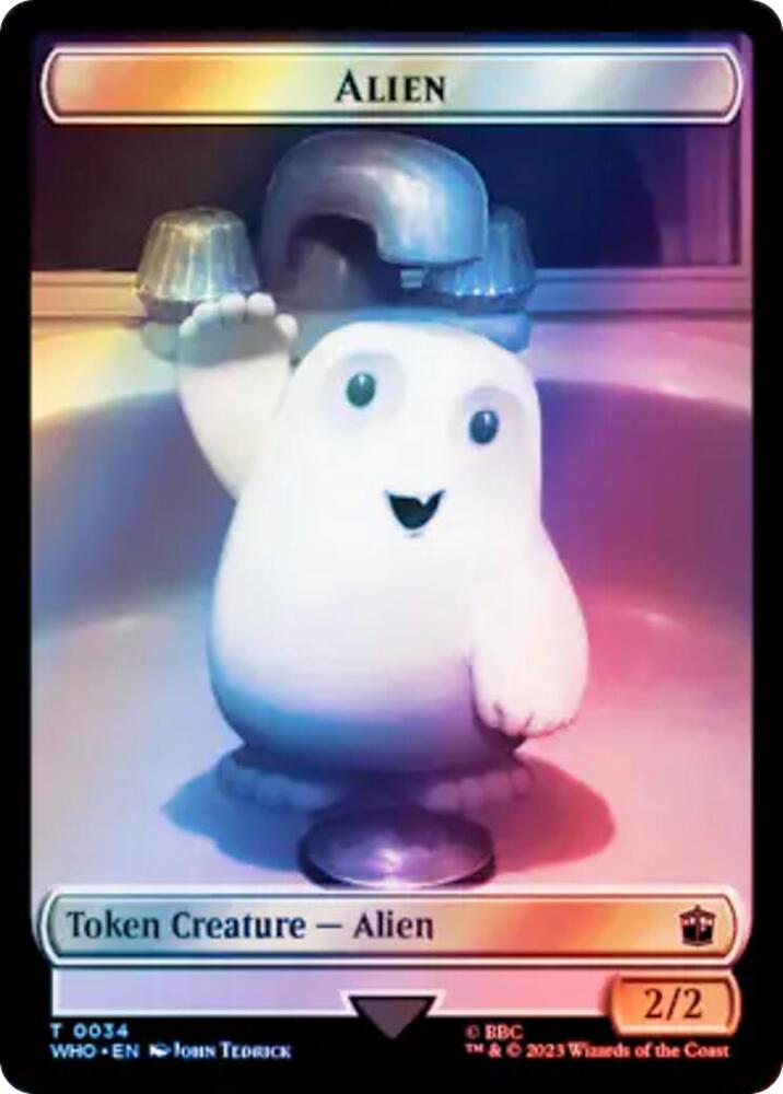 Alien // Cyberman Double-Sided Token (Surge Foil) 34 // 56 card from Universes Beyond: Doctor Who
