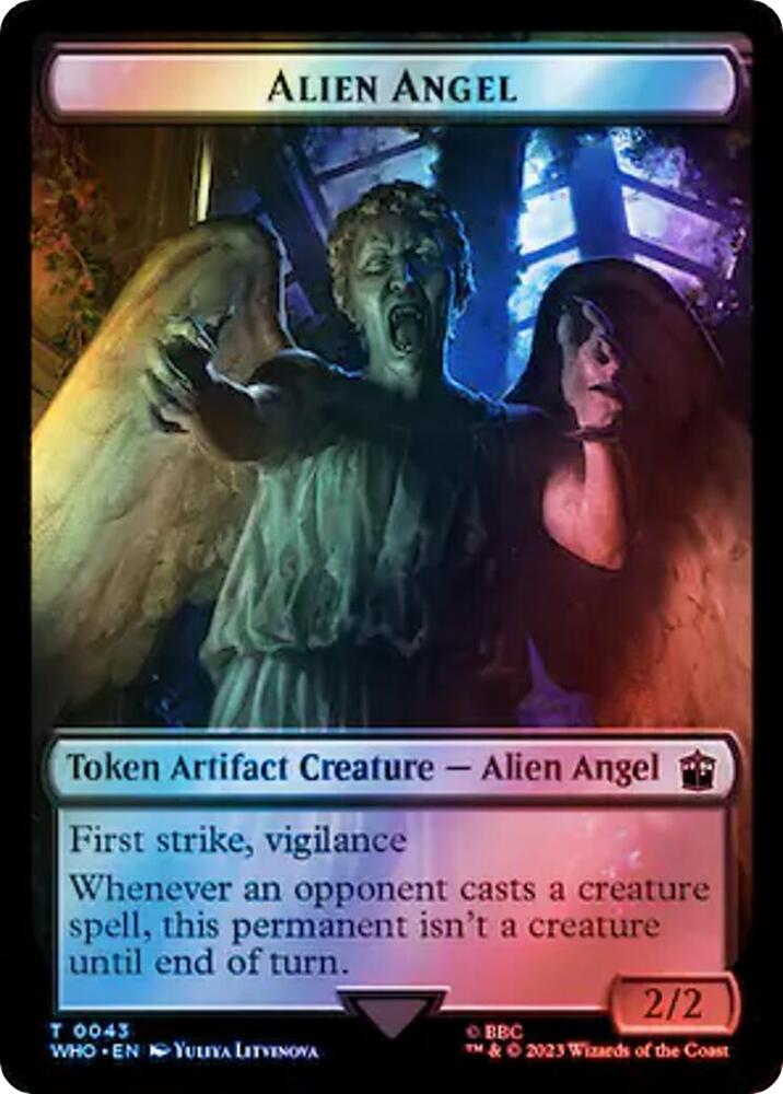 Alien Angel // Food Double-Sided Token (Surge Foil) 43 // 58 card from Universes Beyond: Doctor Who