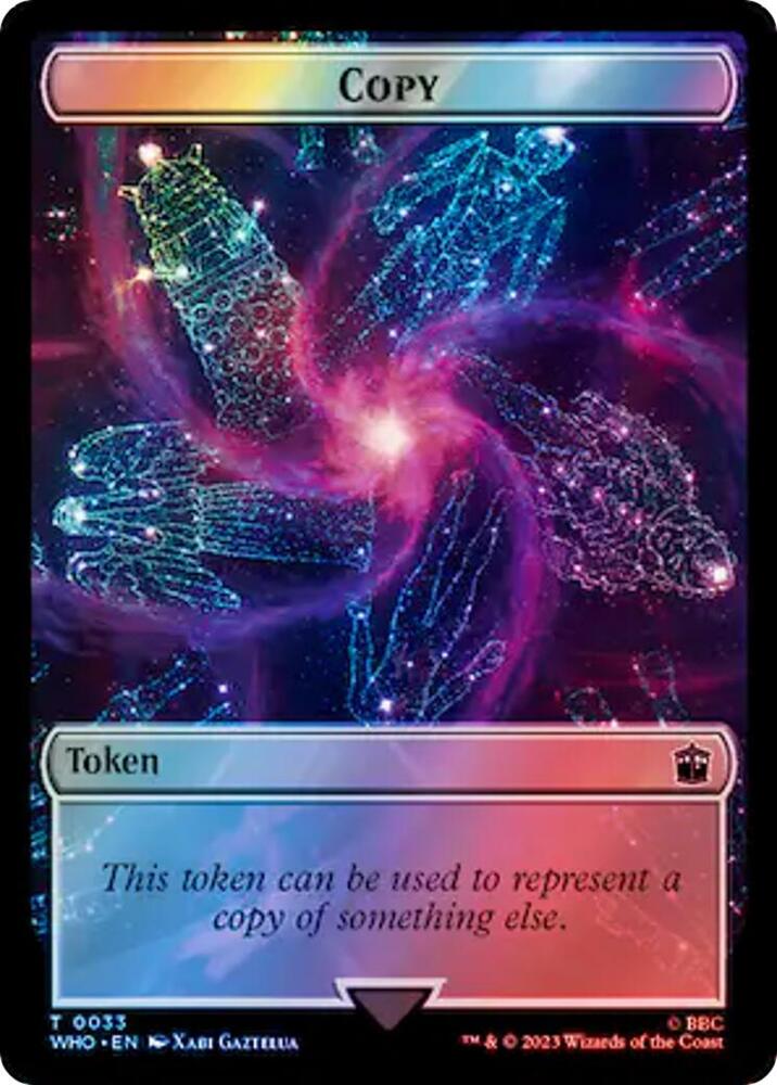Copy // Beast Double-Sided Token (Surge Foil) 33 // 49 card from Universes Beyond: Doctor Who
