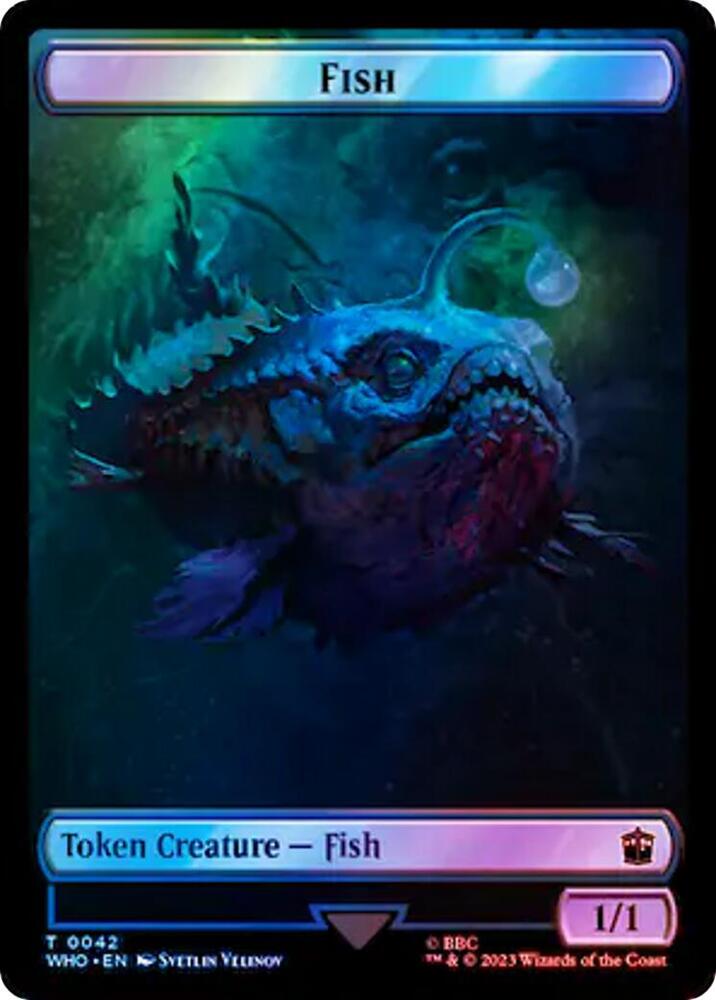 Fish // Cyberman Double-Sided Token (Surge Foil) 42 // 56 card from Universes Beyond: Doctor Who
