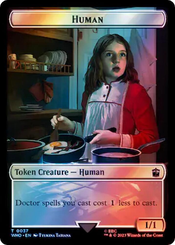 Human (0037) // Food Double-Sided Token (Surge Foil) 37 // 59 card from Universes Beyond: Doctor Who