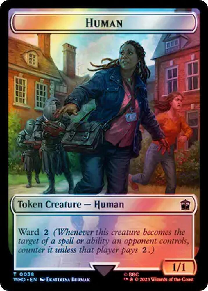 Human (0038) // Food Double-Sided Token (Surge Foil) 38 // 59 card from Universes Beyond: Doctor Who