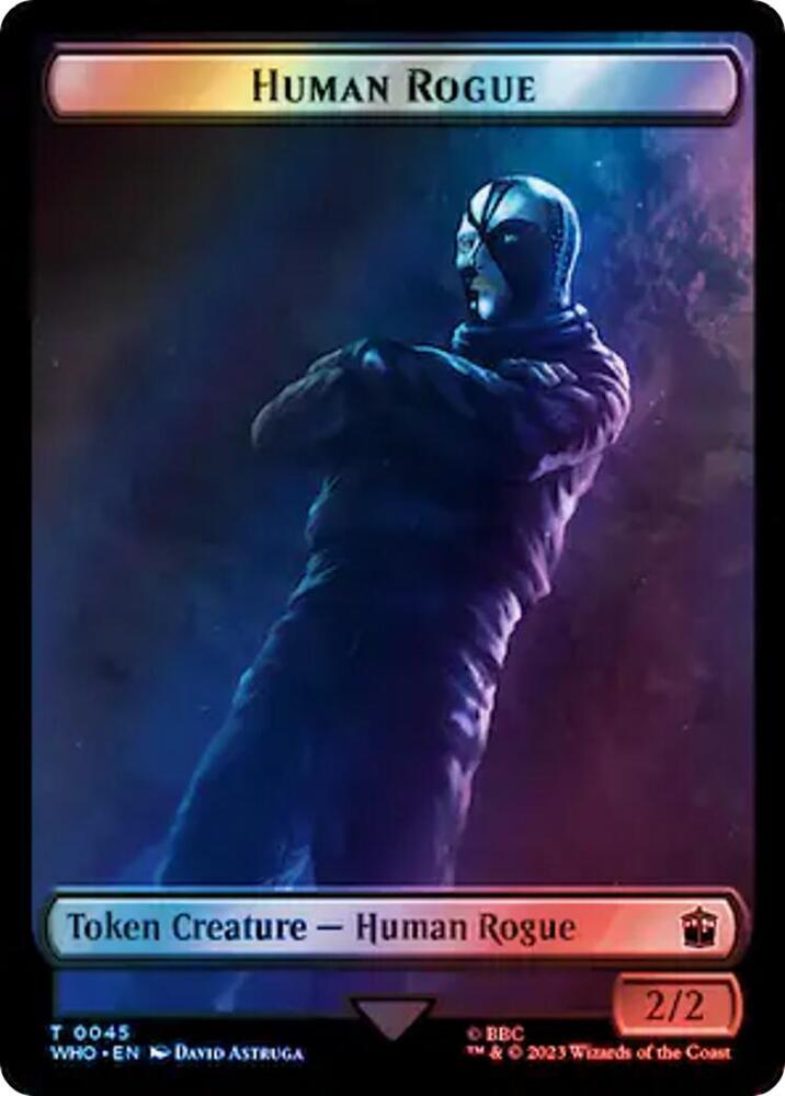 Human Rogue // Cyberman Double-Sided Token (Surge Foil) 45 // 56 card from Universes Beyond: Doctor Who