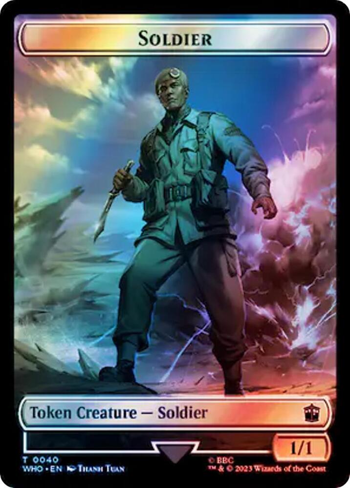 Soldier // Alien Insect Double-Sided Token (Surge Foil) 40 // 51 card from Universes Beyond: Doctor Who