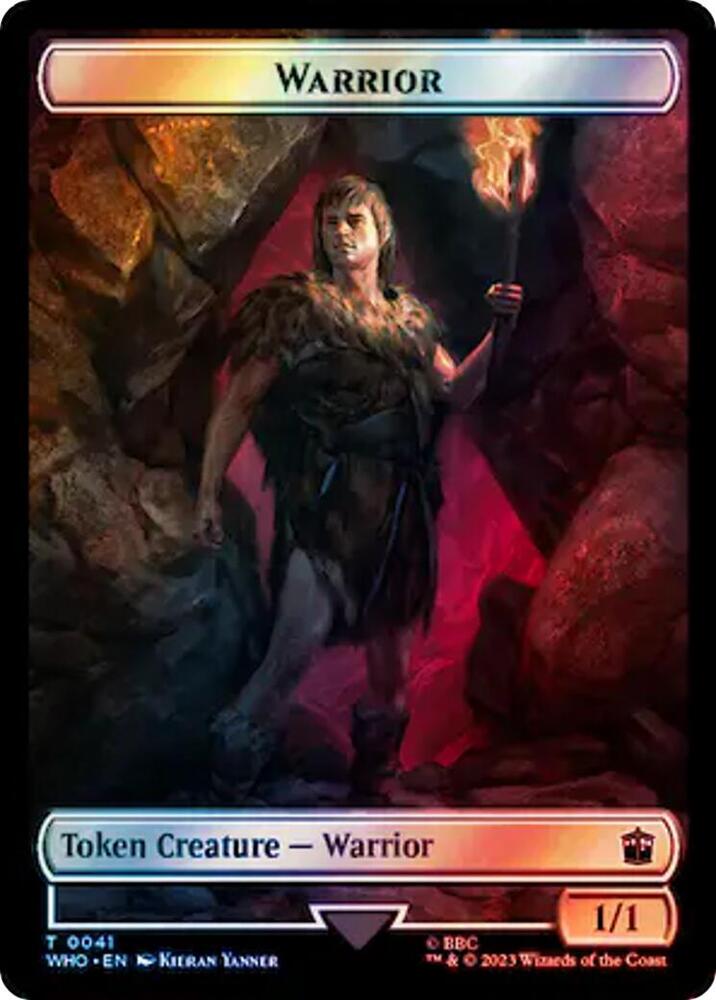 Warrior // Clue Double-Sided Token (Surge Foil) 41 // 53 card from Universes Beyond: Doctor Who